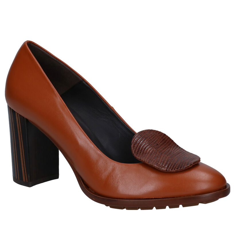 Zinda Escarpins classique en Cognac en cuir (272906)