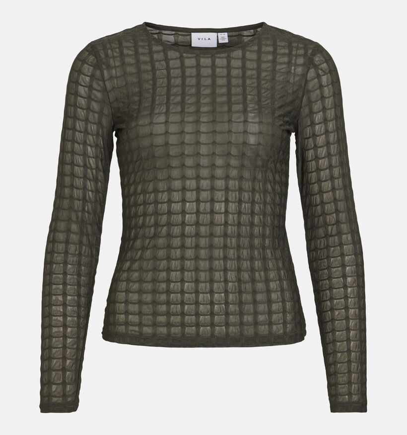 Vila Mirani Donkergroene T-shirt met Lange Mouwen voor dames (379737)
