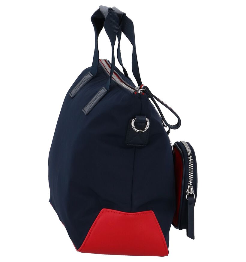 Blauwe Handtas Tommy Hilfiger Varsity Nylon Small Tote in stof (236887)