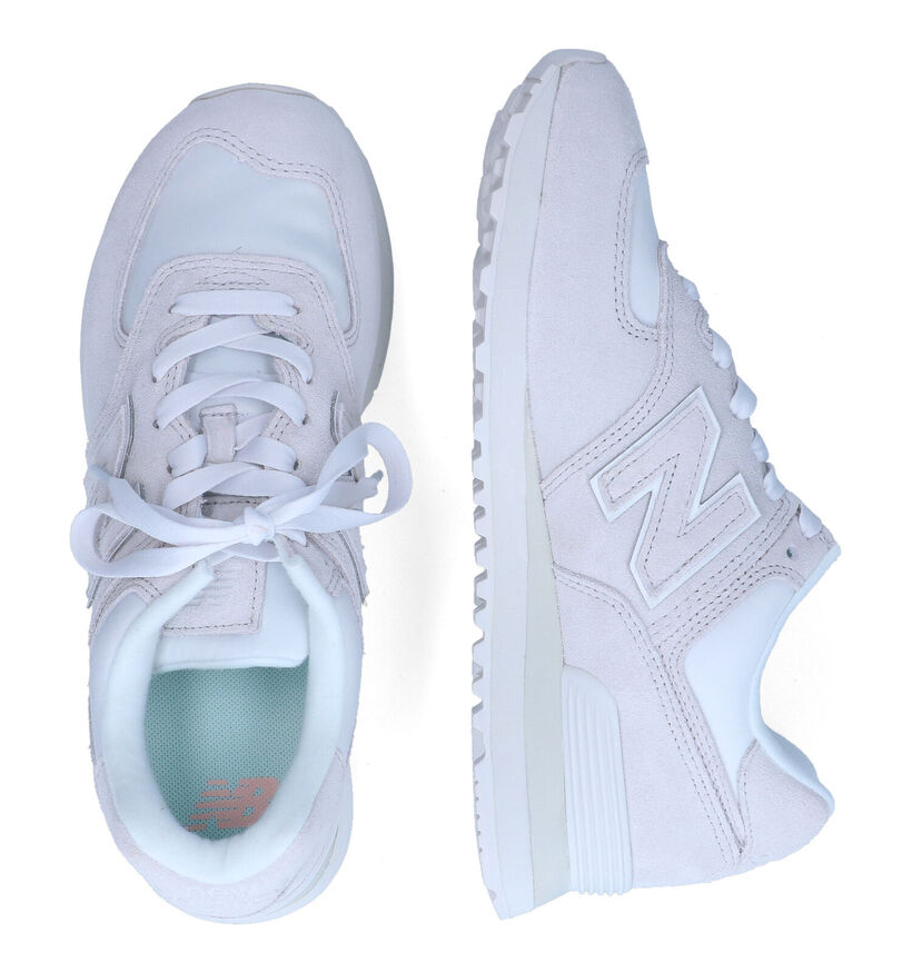 New Balance WL574 Baskets en Écru pour femmes (301902) - pour semelles orthopédiques