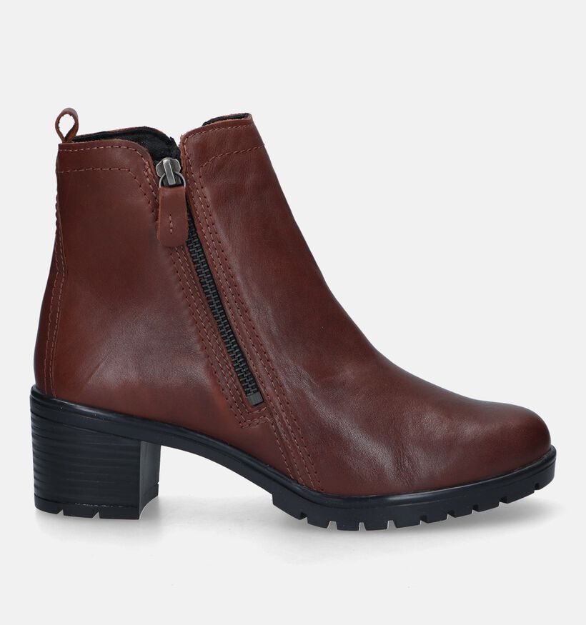 Solemade Fiona 17 Bottines avec talon carré en Cognac pour femmes (331046)