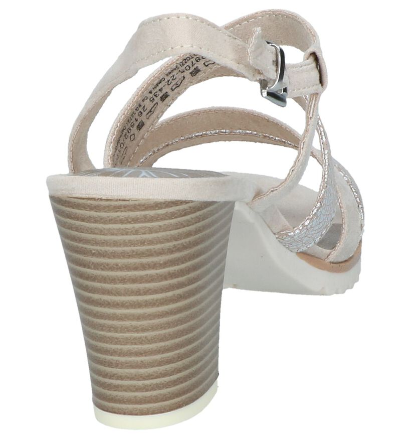 Lichtbeige Sandalen Marco Tozzi in stof (243018)