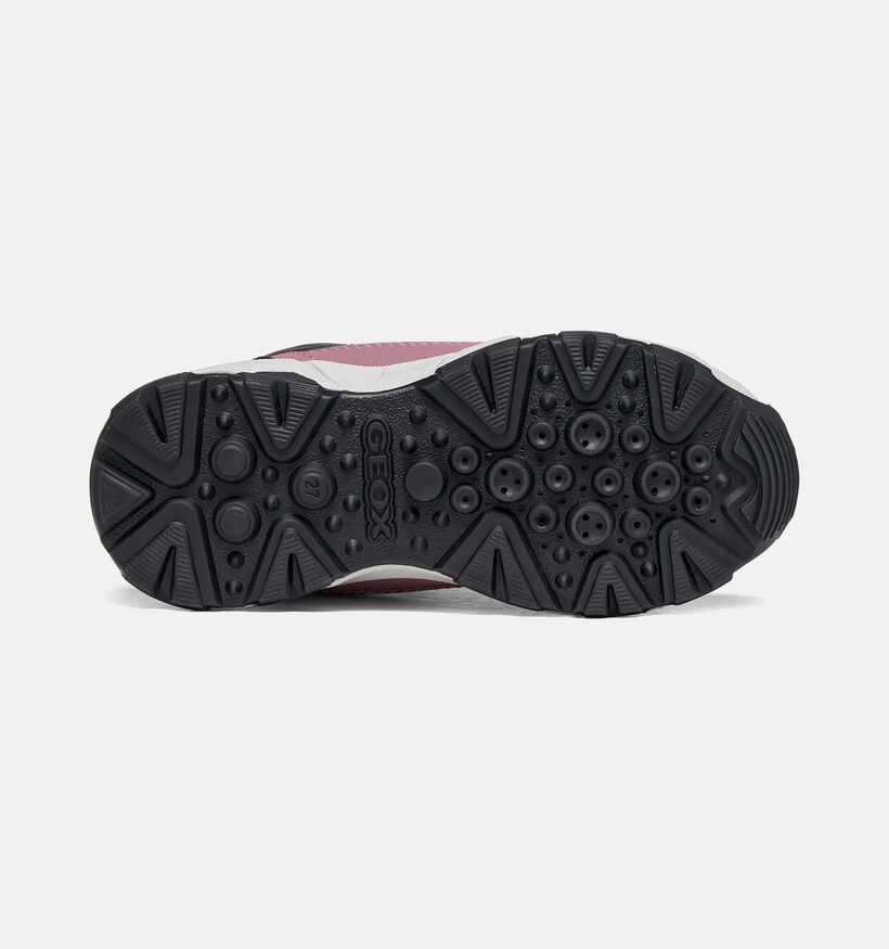 Geox Magnetar Girl Boots &agrave; lacets en Noir/Rose pour filles (377768) - pour semelles orthop&eacute;diques