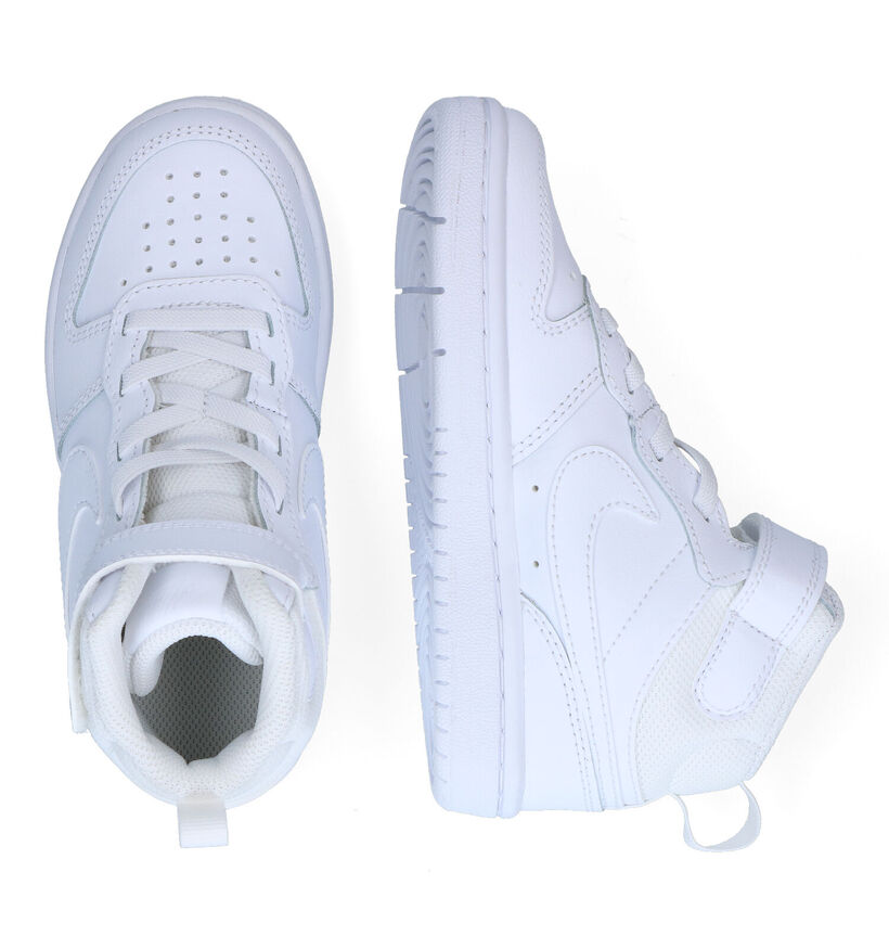 Nike Court Borough Mid 2 PS Baskets en Blanc en cuir (299892)