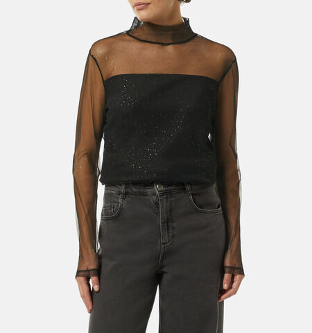 comma Blouses Zwart/Bordeaux