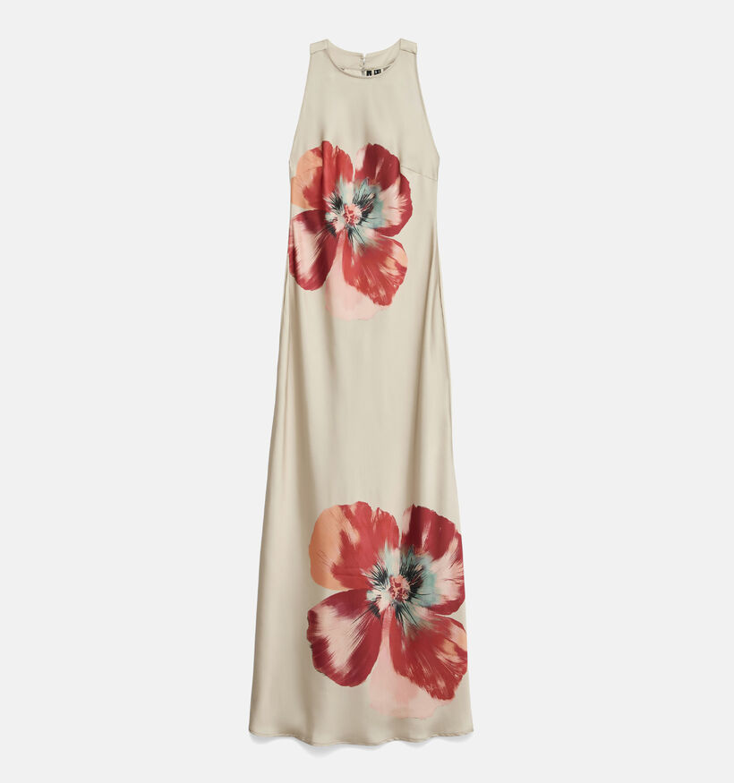Vero Moda Reba Hibisca Robe mi-longue en Beige pour femmes (374960)