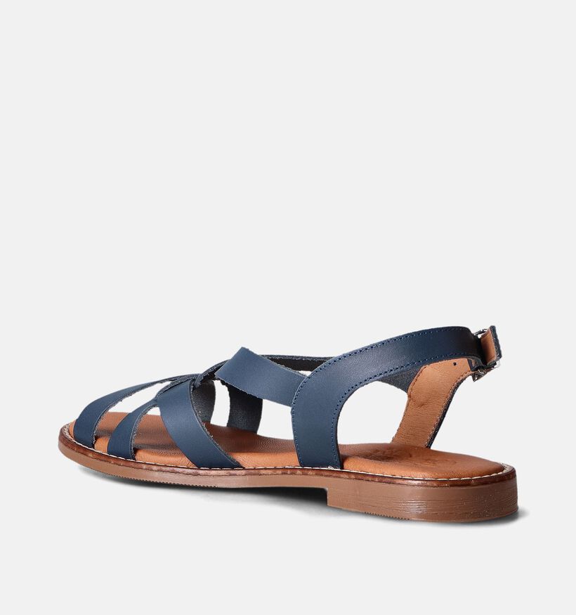 Oh My Sandals Sandales plates en Bleu pour femmes (357761)