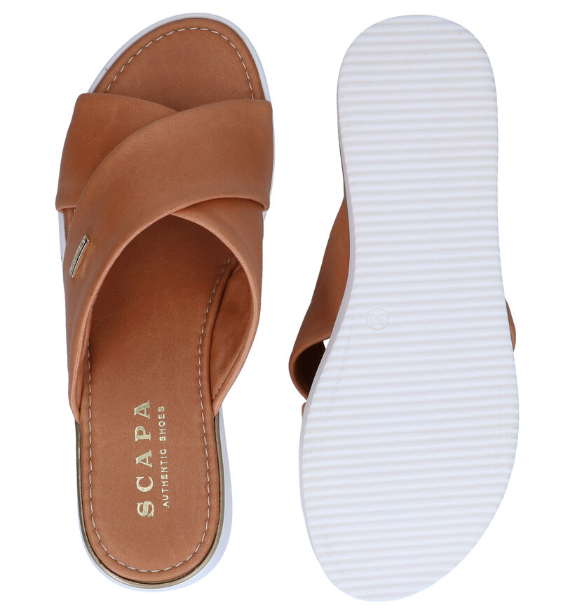 Scapa Cognac Slippers in leer (291356)