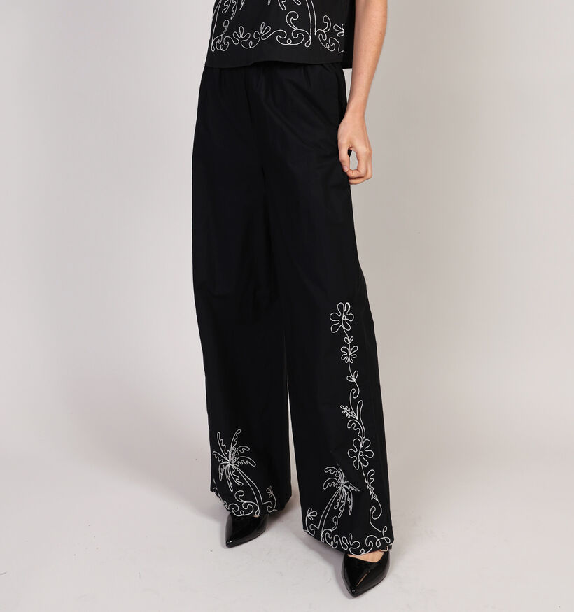 JDY Eliza Embroidery Zwarte Broek voor dames (365284)
