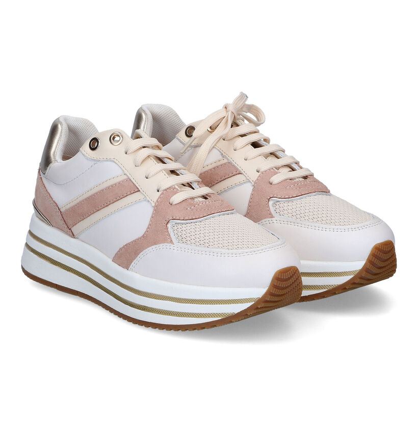 Geox Kency Ecru Sneakers voor dames (302222) - geschikt voor steunzolen