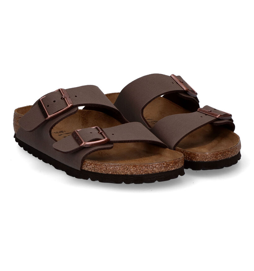 Birkenstock Arizona Birko Flor Zwarte Slippers voor jongens (338071)