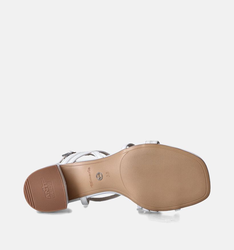 Tamaris Sandales avec talon carré en Blanc pour femmes (354442)
