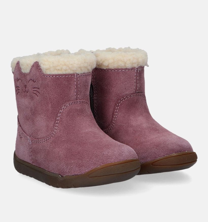 Geox Macchia Bottes en Rose pour filles (330106) - pour semelles orthopédiques