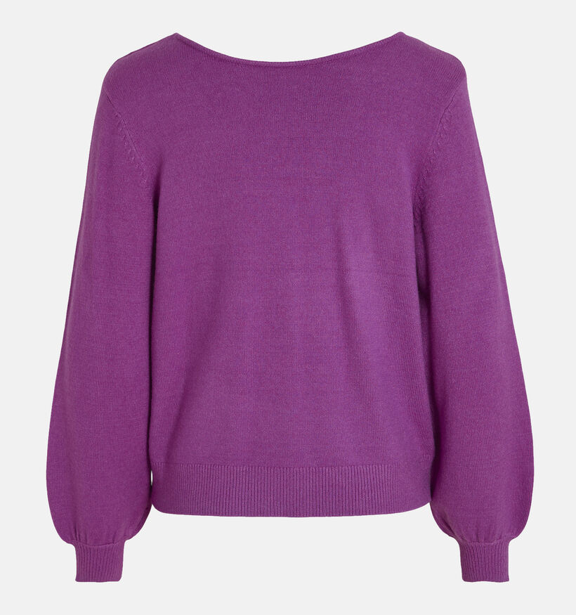 Vila Ril Pull coll en V en Mauve pour femmes (335451)