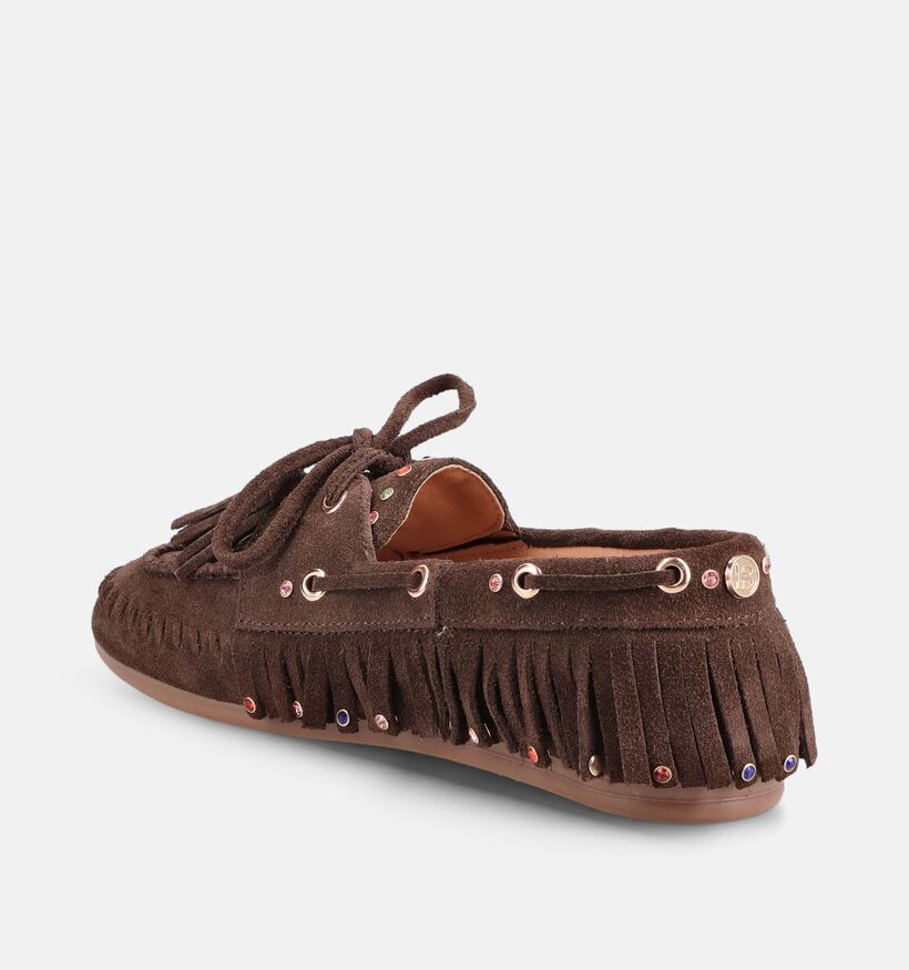 Haboob Yara Rhinestones Chaussures bateau en Marron pour femmes (386160)