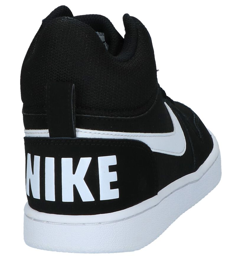 Hoge Sportieve Sneaker Nike Court Borough Zwart in stof (205782)