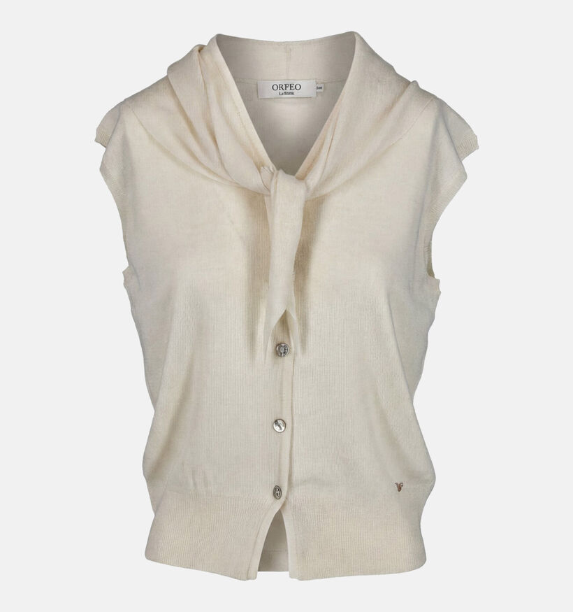 Orfeo Nalani Ecru Mouwloze Cardigan voor dames (371938)