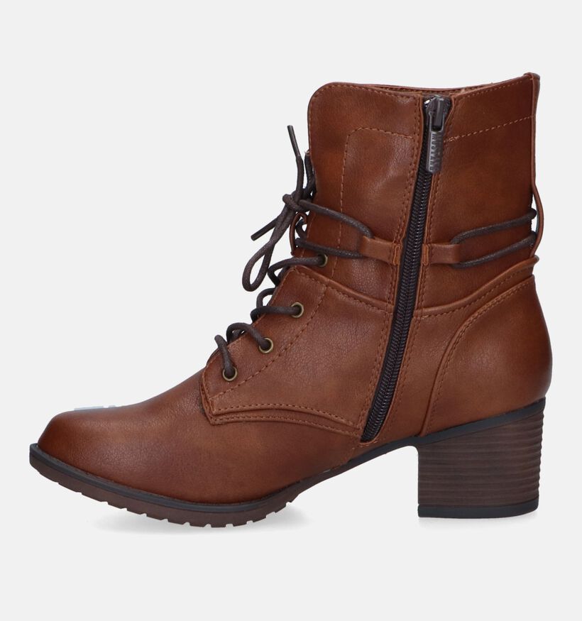 Mustang Bottines à lacets en Cognac pour femmes (331729)