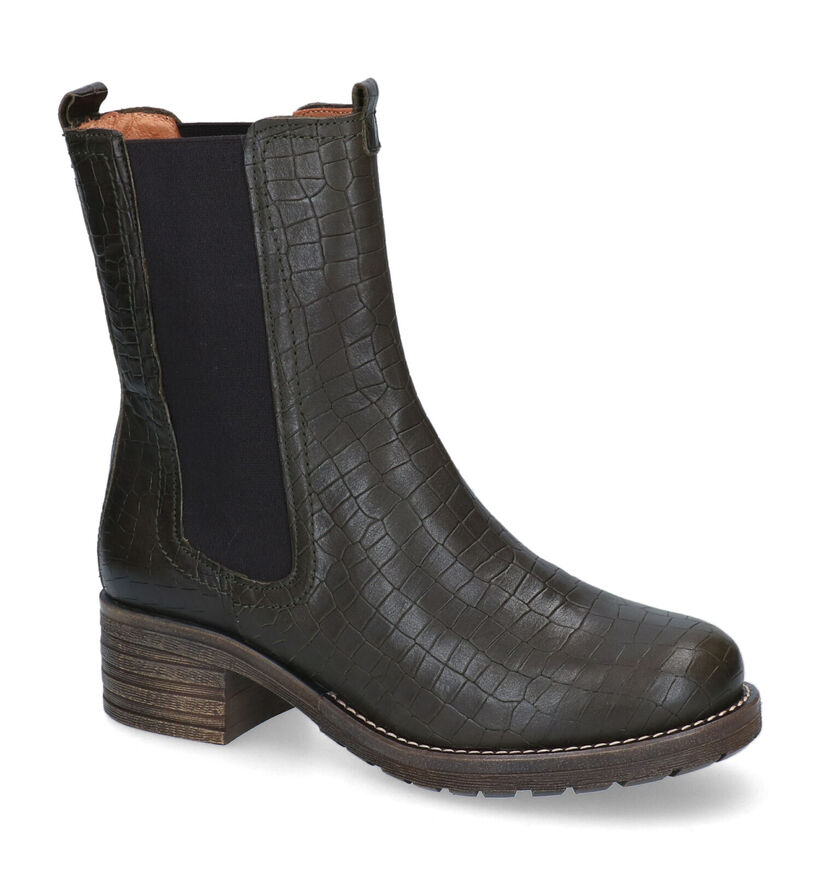 Brako Bottines Chelsea en Vert kaki en cuir (299213)