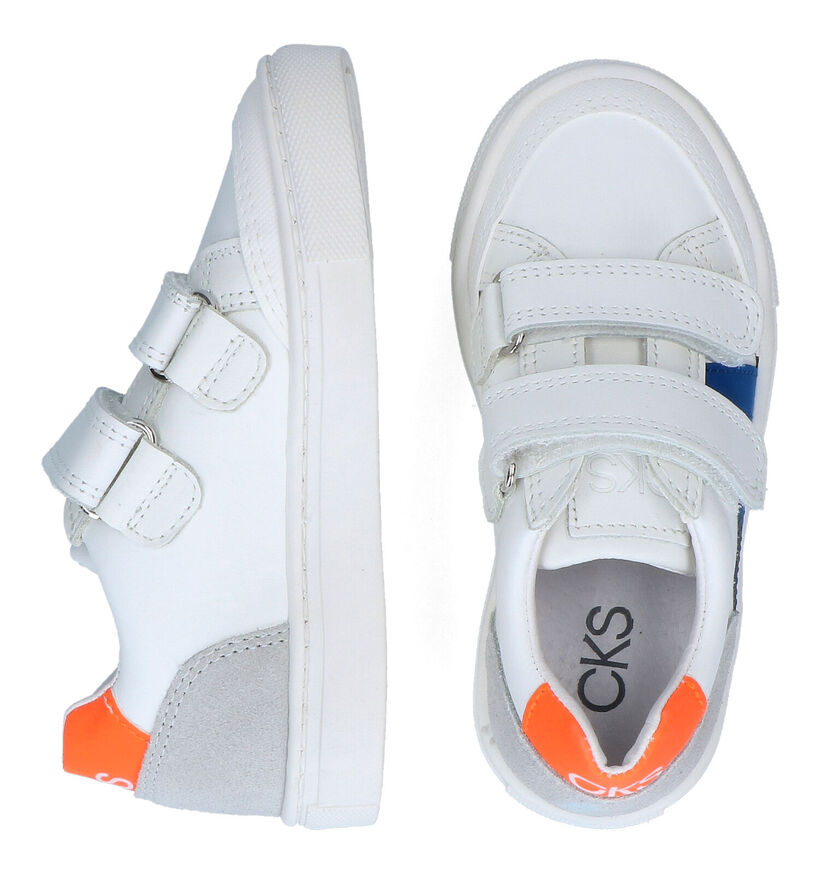 CKS Cedric Witte Velcroschoenen in leer (308261)