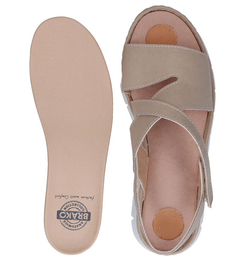 Brako Anatomics Sandales plates en Beige clair en cuir (272900)