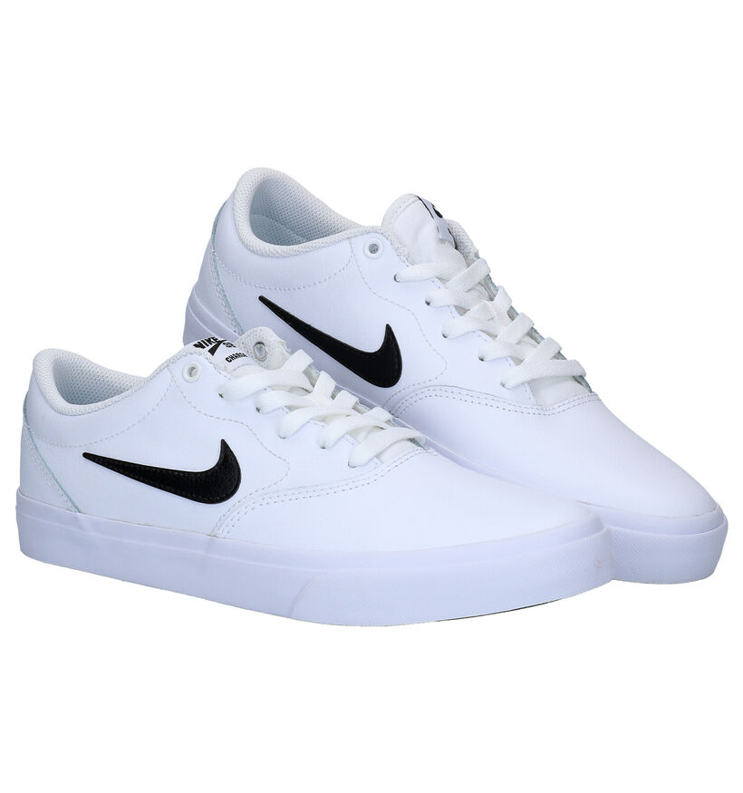 Nike SB Charge Premium Witte Sneakers in kunstleer (277453)