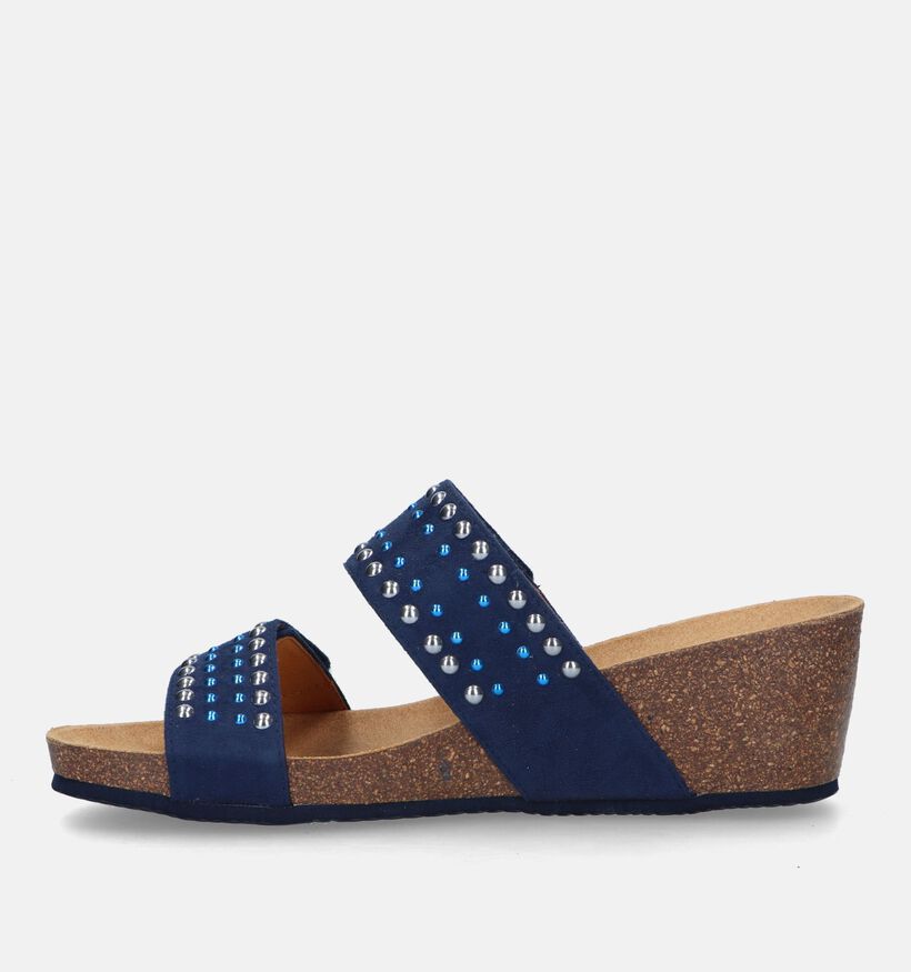 Scholl Michelle 2 Straps Blauwe Muiltjes voor dames (336782)
