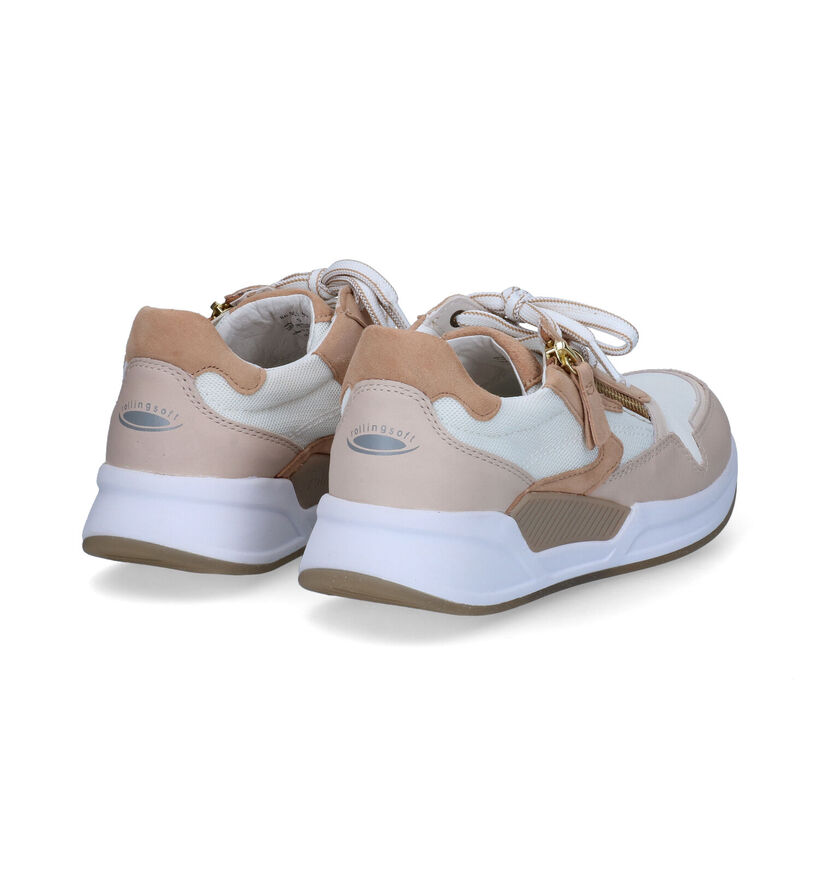 Gabor Rollingsoft Beige Sneakers voor dames (306122) - geschikt voor steunzolen