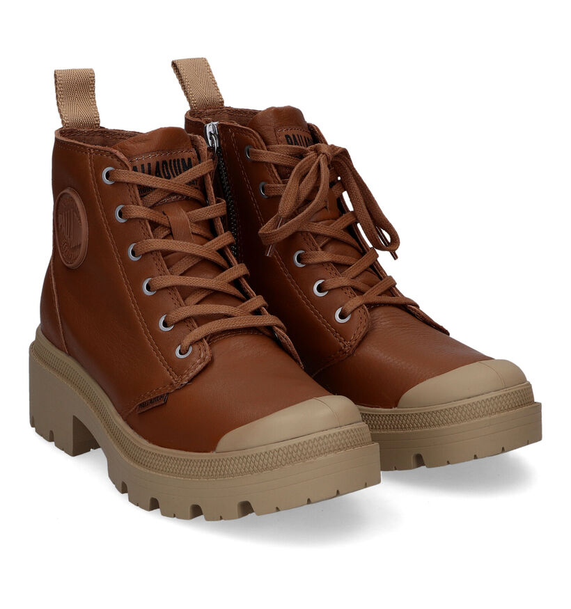 Palladium Pallabase Bottines en Cognac pour femmes (313441) - pour semelles orthopédiques