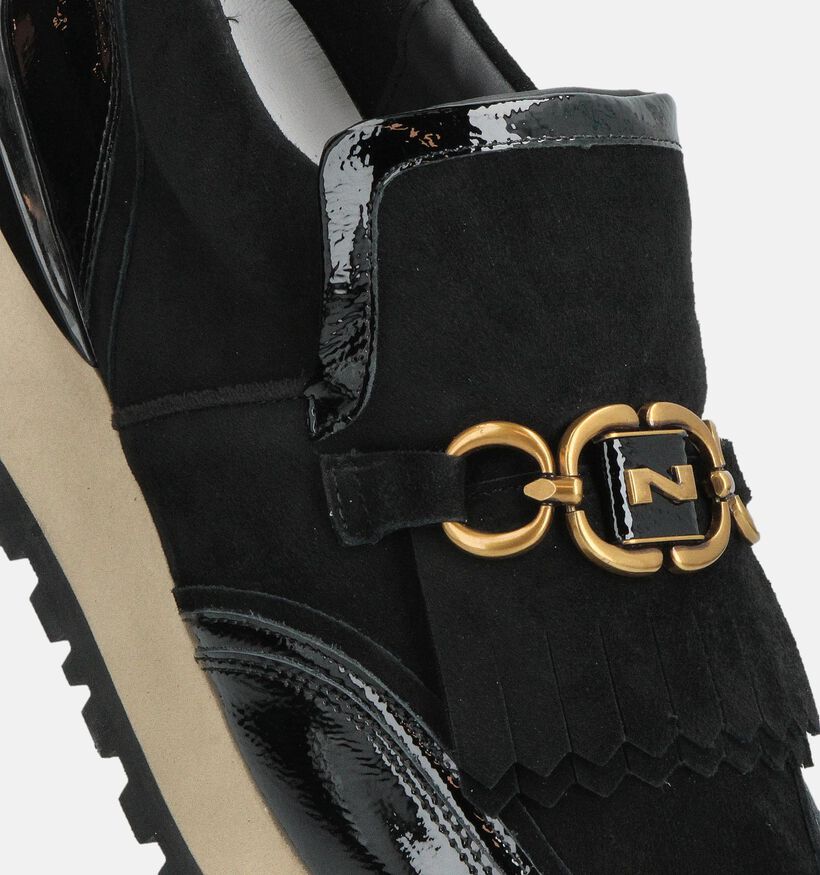 Nathan-Baume Combi Flanel Chaussures à enfiler en Noir pour femmes (363615) - pour semelles orthopédiques