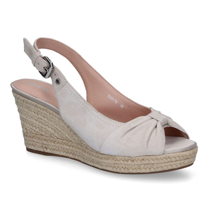 Geox Soleil Ecru Sandalen in daim (311583)