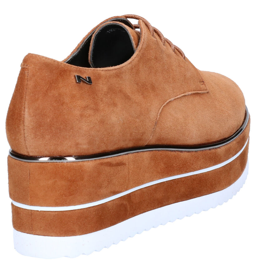 Nathan-Baume Cognac Veterschoenen in daim (262318)