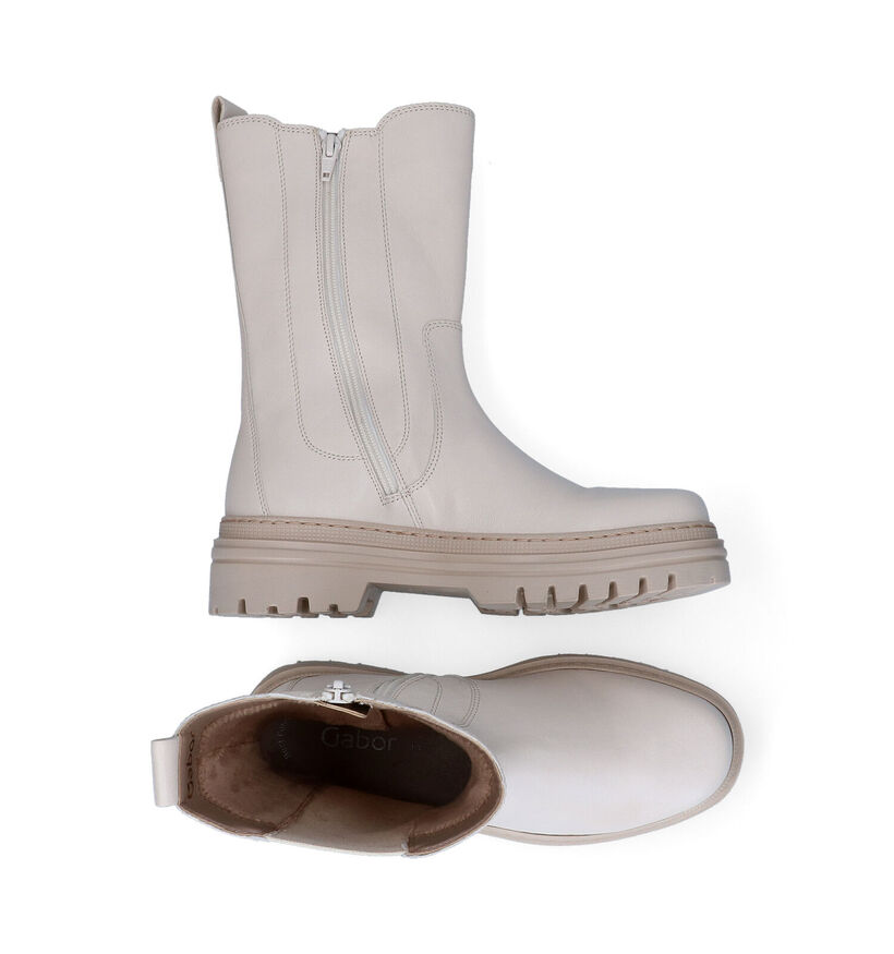 Gabor Best Fitting Ecru Chelsea Boots in leer (297229)