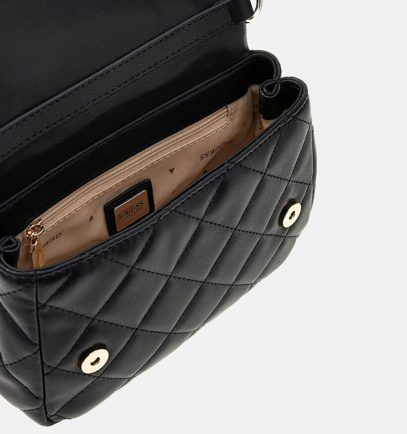 Guess Sac port&eacute; crois&eacute; en Noir/Or pour femmes (381190)