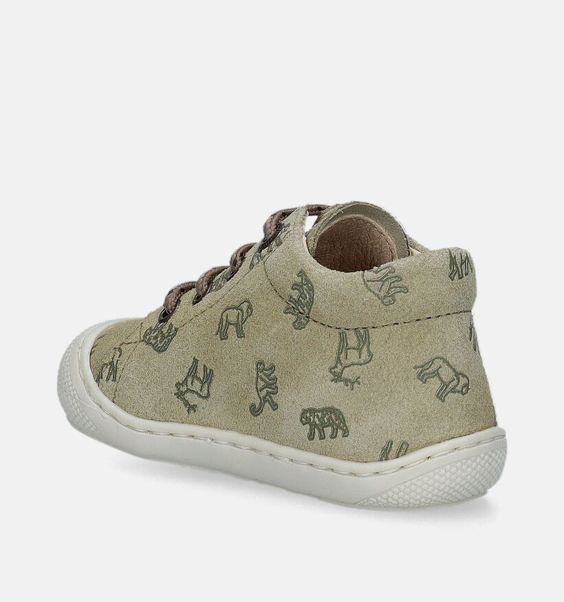 Naturino Cocoon Suede Groene Babyschoenen voor jongens (339053)