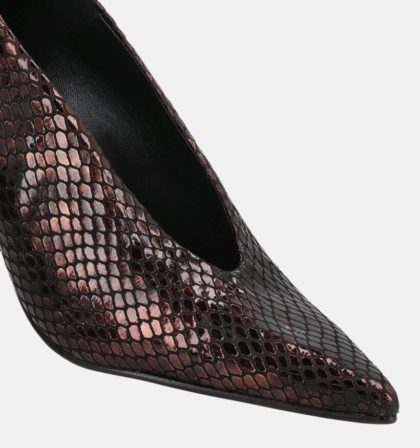 Zinda Escarpins en Brun fonc&eacute; pour femmes (380882)