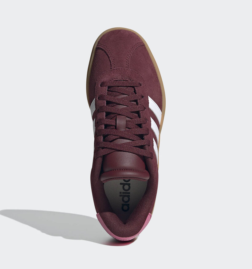 adidas VL Court Bold Baskets basses en Bordeaux pour filles (359699) - pour semelles orthopédiques