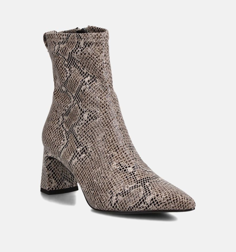 Tamaris Snake Bruine Enkellaarzen Slangenprint voor dames (360653)