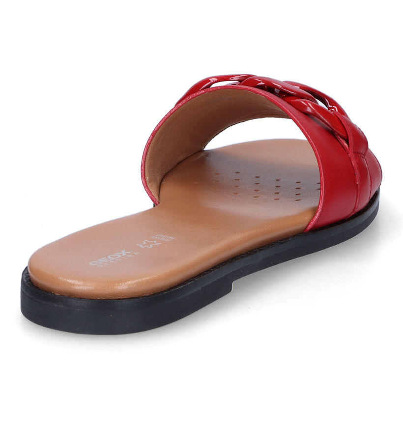 Geox Naileen Rode Slippers in leer (311598)