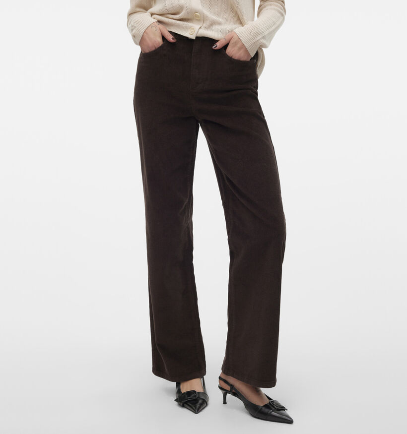 Vero Moda Tessa Pantalon classique en Brun fonc&eacute; pour femmes (377602)