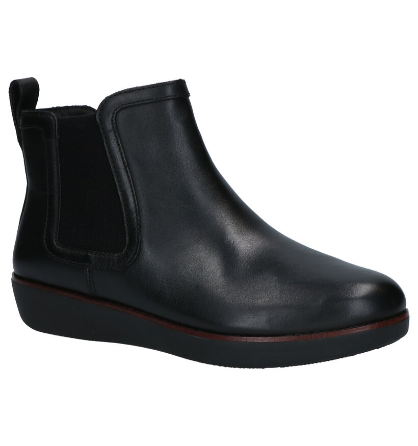 FitFlop Chia Chelsea zwarte enkellaarzen in leer (256043)
