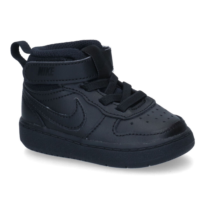 Nike Court Borough Mid 2 TD Zwarte Sneakers in stof (299899)