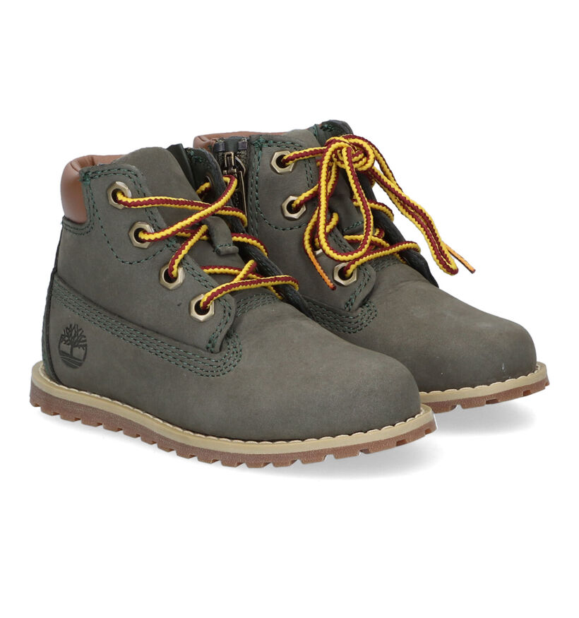 Timberland Pokey Pine Kaki Boots voor jongens (313053) - geschikt voor steunzolen