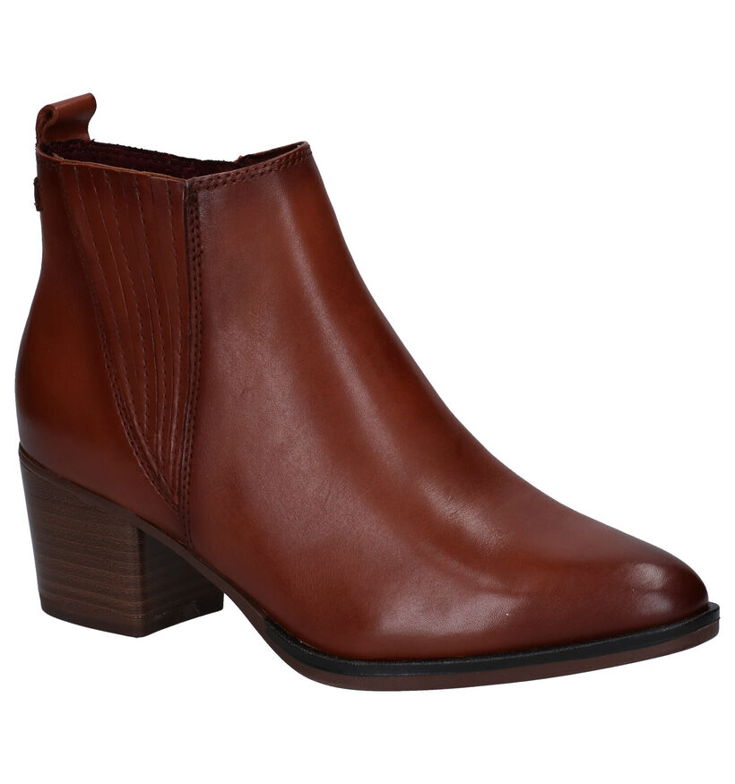 Tamaris Anti Shokk Cognac Enkellaarzen in leer (280677)