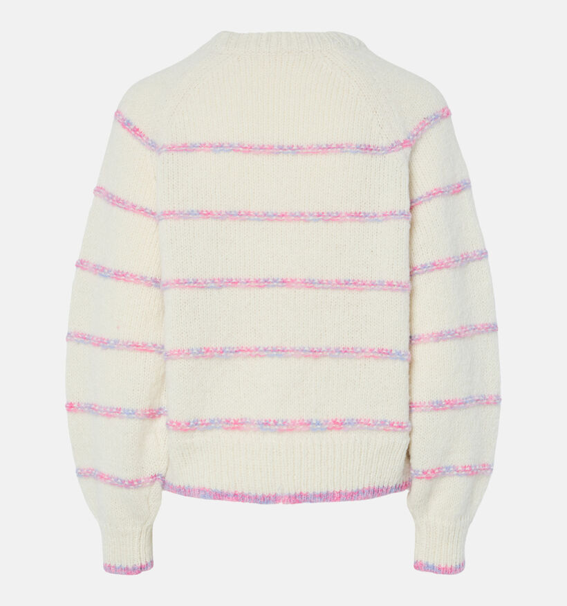 Pieces Nelia Pull en Beige/Rose pour femmes (378352)