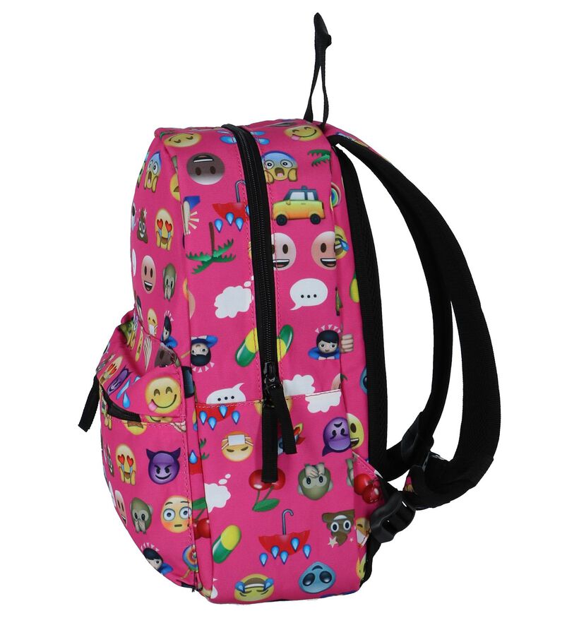 Fuchsia Roze Kinderrugzak Miss Lulu Emoji Backpack in stof (236144)