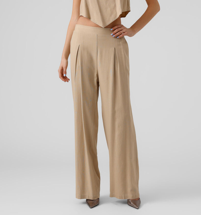 Vero Moda Mymilo Beige Wijde broek voor dames (327020)