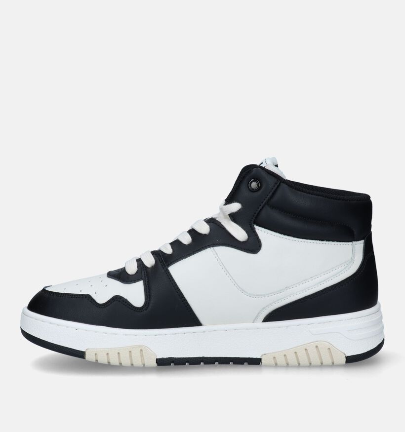 SJ Baskets montantes en Blanc/Noir pour hommes (341559) - pour semelles orthopédiques