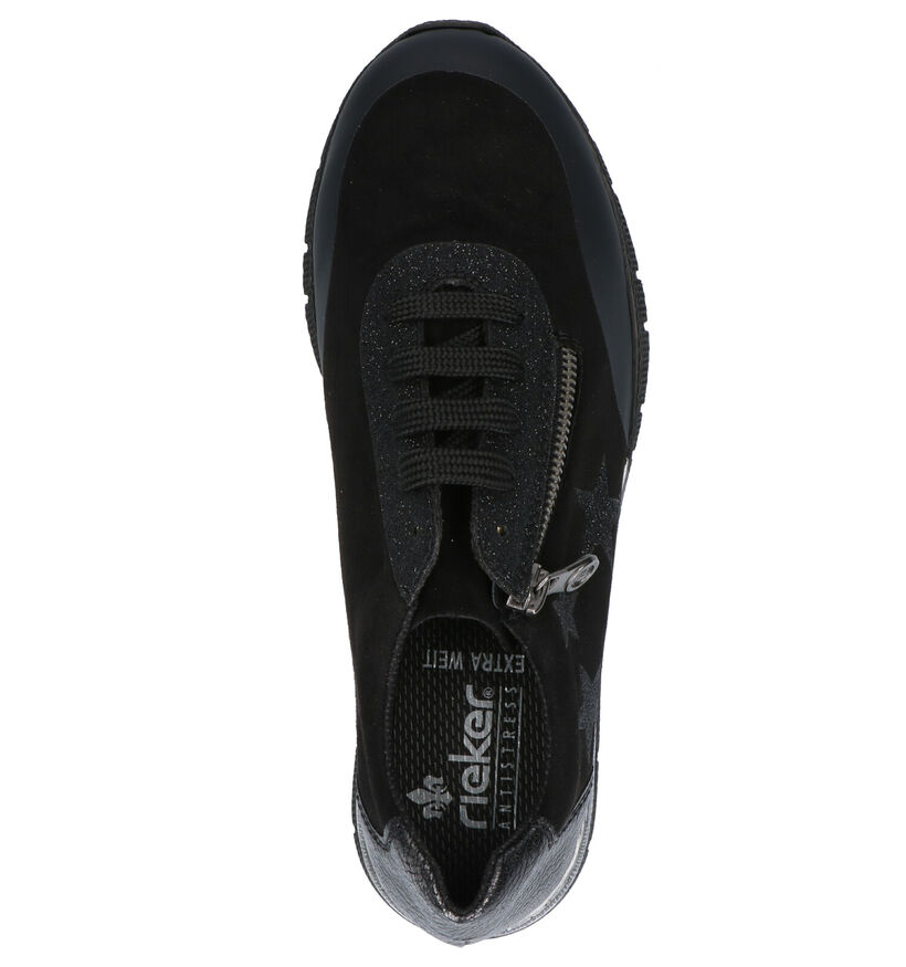 Rieker Zwarte Schoenen met Rits/Veter in stof (253742)