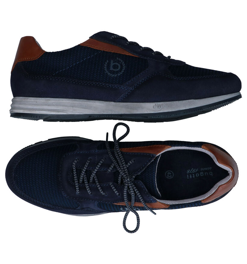 Bugatti Blauwe Veterschoenen in stof (293626)